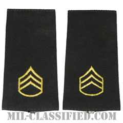二等軍曹（Staff Sergeant (SSG)）[ブラック/ショルダー階級章/ロングサイズ肩章/ペア（2枚1組）]画像