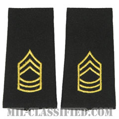 曹長（Master Sergeant (MSG)）[ブラック/ショルダー階級章/ロングサイズ肩章/ペア（2枚1組）]画像