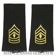 先任曹長（First Sergeant (1SG)）[ブラック/ショルダー階級章/ロングサイズ肩章/ペア（2枚1組）]画像