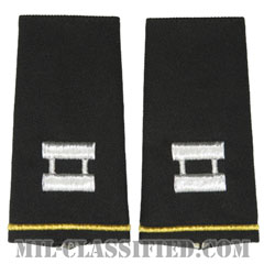 大尉（Captain (CPT)）[ブラック/ショルダー階級章/ロングサイズ肩章/ペア（2枚1組）]の画像