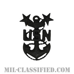 最先任上等兵曹（Master Chief Petty Officer）[サブデュード（ブラックメタル）/海軍階級章/キャップ用/バッジ]の画像