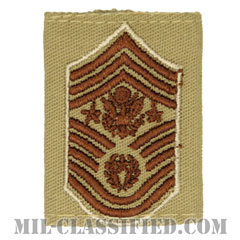空軍最先任上級曹長（Chief Master Sergeant of the Air Force (CMSAF)）[デザート（Desert）/ゴアテックスパーカー用スライドオン空軍階級章]の画像