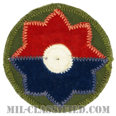 第9歩兵師団（9th Infantry Division）[カラー/カットエッジ/パッチ/ローカルメイド/一部ベルベット生地/1点物]の画像