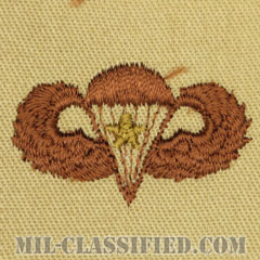 戦闘空挺章 (ベーシック) 降下1回（Combat Parachutist Badge, Basic, One Jump）[デザート/パッチ]の画像