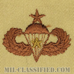 戦闘空挺章 (シニア) 降下1回（Combat Parachutist Badge, Senior, One Jump）[デザート/パッチ]画像