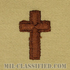 キリスト教従軍牧師科章（Chaplain Corps, Christian Faith）[デザート/兵科章/パッチ/ペア（2枚1組）]の画像