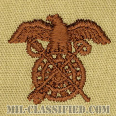 需品科章（Quartermaster Corps）[デザート/兵科章/パッチ/ペア（2枚1組）]の画像