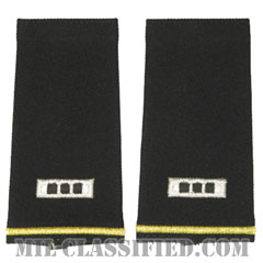 准尉 (CW3)（Chief Warrant Officer 3 (CW3)）[ブラック/ショルダー階級章/ロングサイズ肩章/ペア（2枚1組）]の画像