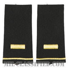 少尉（Second Lieutenant (2LT)）[ブラック/ショルダー階級章/ロングサイズ肩章/ペア（2枚1組）]の画像