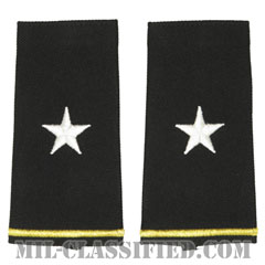 准将（Brigadier General (BG)）[ブラック/ショルダー階級章/ロングサイズ肩章/ペア（2枚1組）]の画像