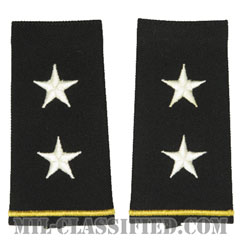 少将（Major General (MG)）[ブラック/ショルダー階級章/ロングサイズ肩章/ペア（2枚1組）]画像