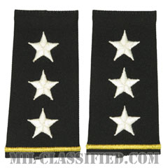 中将（Lieutenant General (LTG)）[ブラック/ショルダー階級章/ロングサイズ肩章/ペア（2枚1組）]画像