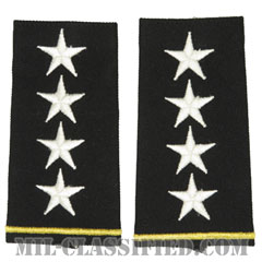 大将（General (GEN)）[ブラック/ショルダー階級章/ロングサイズ肩章/ペア（2枚1組）]の画像