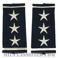 中将（Lieutenant General (LTG)）[空軍ブルー/ショルダー階級章/ロングサイズ肩章/ペア（2枚1組）]の画像