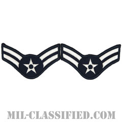一等空兵（Airman First Class）[カラー/メロウエッジ/空軍階級章（1991-）/Large（男性用）/パッチ/ペア（2枚1組）]画像