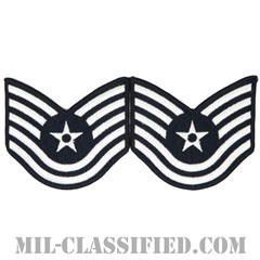 技能軍曹（Technical Sergeant）[カラー/メロウエッジ/空軍階級章（1991-）/Large（男性用）/パッチ/ペア（2枚1組）]の画像