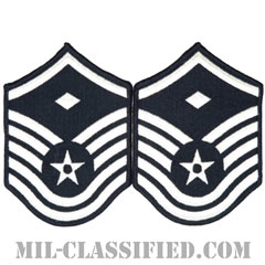 先任曹長（First Sergeant (E-7)）[カラー/メロウエッジ/空軍階級章（1991-）/Large（男性用）/パッチ/ペア（2枚1組）]画像