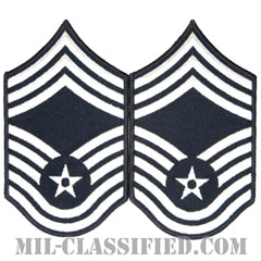 最上級曹長（Chief Master Sergeant）[カラー/メロウエッジ/空軍階級章（1991-）/Large（男性用）/パッチ/ペア（2枚1組）]画像