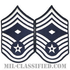 先任最上級曹長（First Sergeant (E-9)）[カラー/メロウエッジ/空軍階級章（1991-）/Large（男性用）/パッチ/ペア（2枚1組）]画像