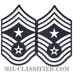 部隊先任最上級曹長（Command Chief Master Sergeant）[カラー/メロウエッジ/空軍階級章（1998-）/Large（男性用）/パッチ/ペア（2枚1組）]画像