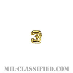 数字3 (ゴールド)（Numeral "3", Block, Gold）[リボン用デバイス（Attachment Device）]画像
