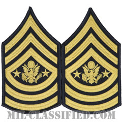 陸軍最先任上級曹長（Sergeant Major of the Army (SMA)）[カラー（ブルー）/メロウエッジ/階級章（男性用）/パッチ/ペア（2枚1組）]画像
