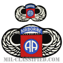 第82空挺師団空挺章（82nd Airborne Division Parachutist）[カラー/メロウエッジ/スモールサイズ/パッチ/ノベルティ]画像