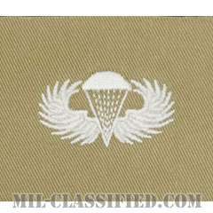 空挺章 (ベーシック)（Parachutist Badge, Basic）[カラー/カーキ生地/コットンツイル/パッチ/レプリカ]の画像