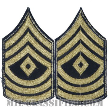 先任曹長（First Sergeant）[ツイル生地刺繍タイプ/カットエッジ/階級章（1942-1948）/パッチ/ペア2枚1組]画像