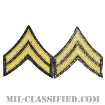 伍長（Corporal (CPL)）[カラー（ブルー）/男性用/カットエッジ/階級章（1959-）/パッチ/ペア2枚1組]画像