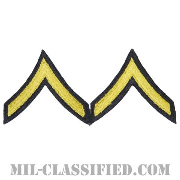 一等兵（Private Second Class (PV2)）[カラー（ブルー）/男性用/カットエッジ/階級章（1959-）/パッチ/ペア2枚1組]画像