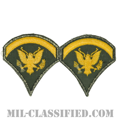 特技兵 (SP5)（Specialist 5）[カラー（グリーン）/男性用/カットエッジ/階級章（1959-1985）/パッチ/ペア2枚1組]画像