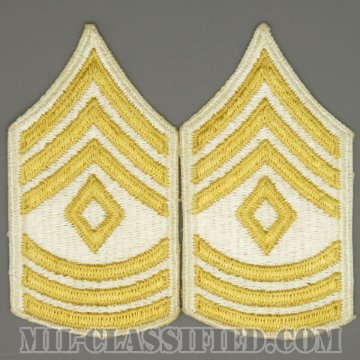 先任曹長（First Sergeant (1SG)）[カラー（ホワイト）/女性用/カットエッジ/階級章（1959-）/パッチ/ペア2枚1組]画像