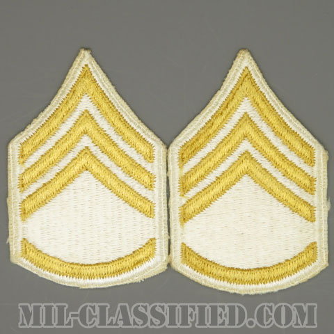 二等軍曹（Staff Sergeant (SSG)）[カラー（ホワイト）/女性用/カットエッジ/階級章（1959-）/パッチ/ペア2枚1組]画像
