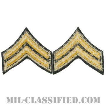 伍長（Corporal (CPL)）[カラー（グリーン）/女性用/カットエッジ/階級章（1959-）/パッチ/ペア（2枚1組）]画像