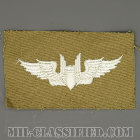 機上射手章 (エアガンナー)（AAF Air Gunner Wing Badge）[カラー/カーキ生地/パッチ/1点物]の画像