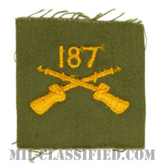 第187歩兵連隊歩兵科章（187th Infantry Regiment, Infantry Branch Insignia）[カラー/兵科章/パッチ/1点物]の画像