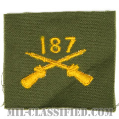 第187歩兵連隊歩兵科章（187th Infantry Regiment, Infantry Branch Insignia）[カラー/兵科章/パッチ/1点物]の画像