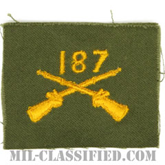 第187歩兵連隊歩兵科章（187th Infantry Regiment, Infantry Branch Insignia）[カラー/兵科章/パッチ/1点物]の画像