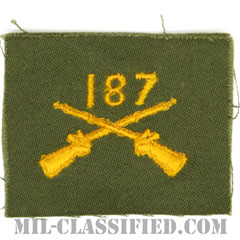 第187歩兵連隊歩兵科章（187th Infantry Regiment, Infantry Branch Insignia）[カラー/兵科章/パッチ/1点物]画像