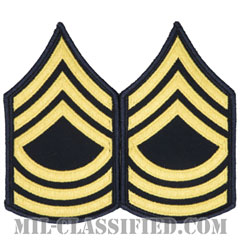 曹長（Master Sergeant (MSG)）[カラー（ブルー）/階級章（女性用）/1996-/パッチ/ペア（2枚1組）]の画像