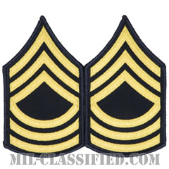 曹長（Master Sergeant (MSG)）[カラー（ブルー）/階級章（女性用）/1996-/パッチ/ペア（2枚1組）]画像