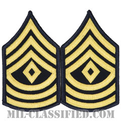 先任曹長（First Sergeant (1SG)）[カラー（ブルー）/階級章（女性用）/1996-/パッチ/ペア（2枚1組）]画像
