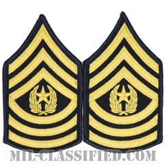 最先任上級曹長（Command Sergeant Major (CSM)）[カラー（ブルー）/階級章（女性用）/1996-/パッチ/ペア（2枚1組）]画像
