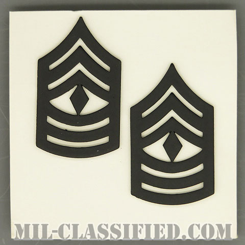 先任曹長（First Sergeant (1SG)）[サブデュード（ブラックメタル）/海兵隊階級章（1961）/バッジ/ペア（2個1組）]の画像