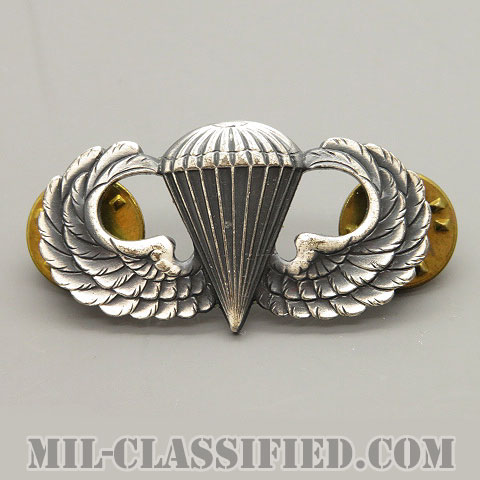 空挺章 (ベーシック)（Parachutist Badge, Basic）[カラー/1960s/燻し銀（銀張り・Silver Filled）/バッジ]の画像