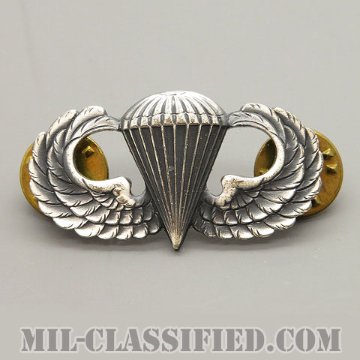 空挺章 (ベーシック)（Parachutist Badge, Basic）[カラー/1960s/燻し銀（銀張り・Silver Filled）/バッジ]画像