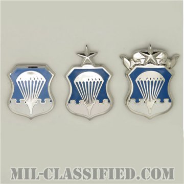 空軍空挺章（Air Force Parachutist Badge）[カラー/1956-1963/鏡面仕上げ/バッジ/3個セット/1点物]画像