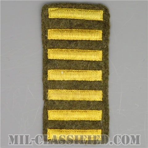 海外勤務(派遣)章 7連(勤続3年6ヶ月)（Overseas Service Bar）[ウール・フェルト生地/パッチ/中古1点物]の画像