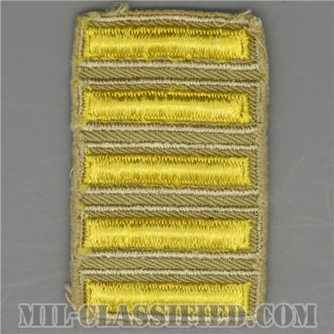 海外勤務(派遣)章 5連(勤続2年6ヶ月)（Overseas Service Bar）[カーキ・ツイル生地/パッチ/中古1点物]の画像